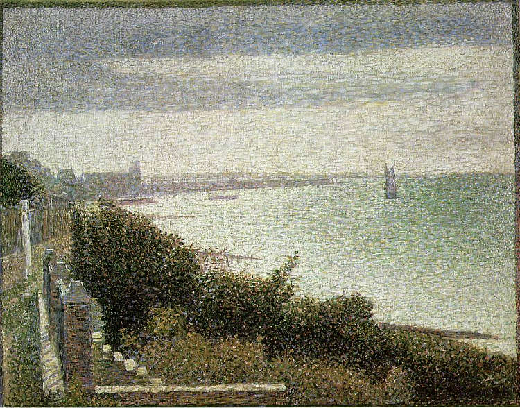 格兰坎普的英吉利海峡 The English Channel at Grandcamp (1885; France ),乔治·修拉