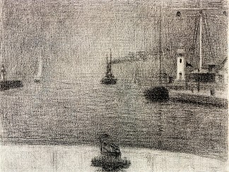 翁弗勒尔港 The Port of Honfleur (1886; France                     )，乔治·修拉