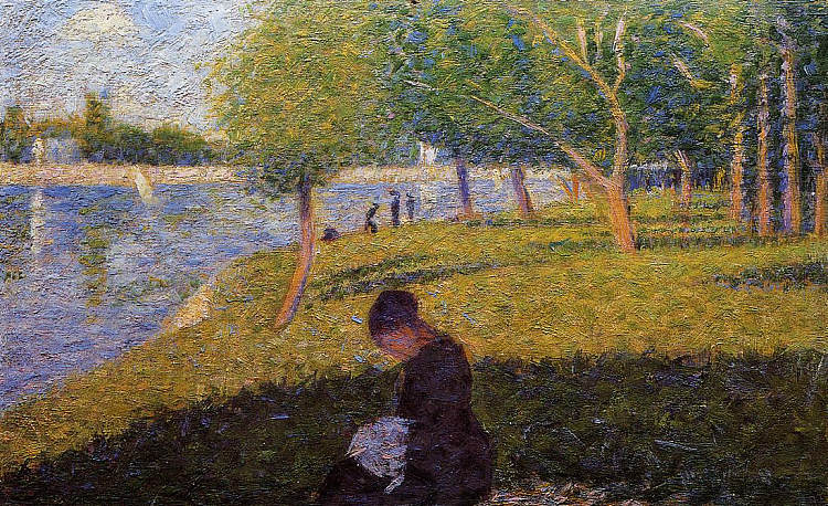 学习“拉格兰德加特岛上的周日下午” Study for 'A Sunday Afternoon on the Island of La Grande Jatte' (1884 - 1886; France  )，乔治·修拉