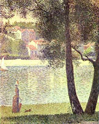 库尔贝瓦的塞纳河 The Seine at Courbevoie (1885; France                     )，乔治·修拉