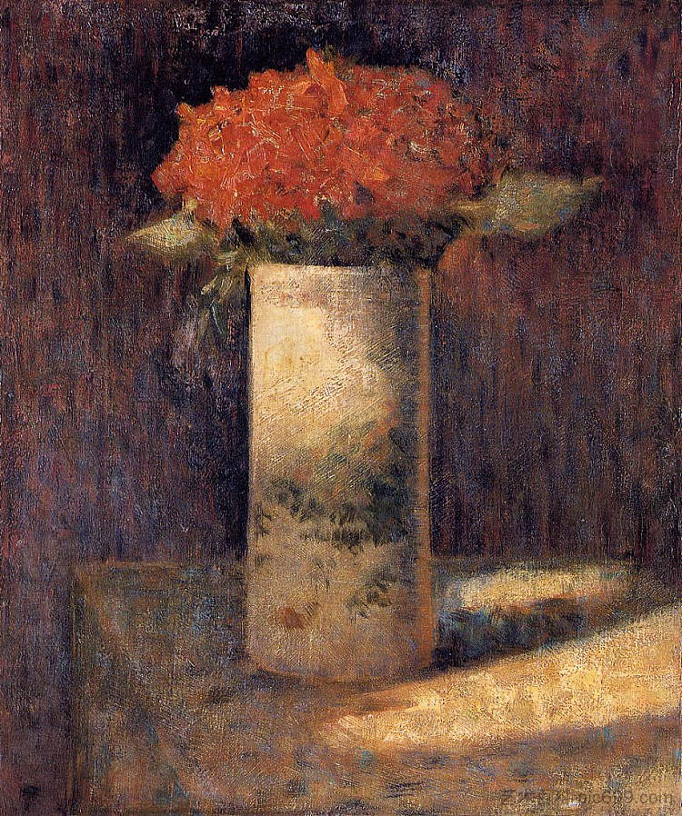 花瓶 Vase of Flowers (1878 - 1879; France  )，乔治·修拉