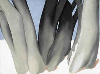 光秃秃的树干与雪 Bare Tree Trunks with Snow (1946)，乔治亚·奥基夫