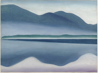 乔治湖（原倒影海景） Lake George (formerly Reflection Seascape) (1922)，乔治亚·奥基夫