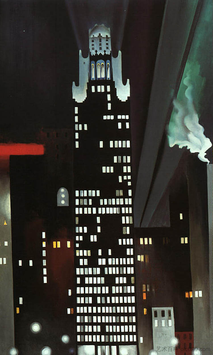 散热器大楼 – 纽约之夜 Radiator Building – Night, New York (1927)，乔治亚·奥基夫