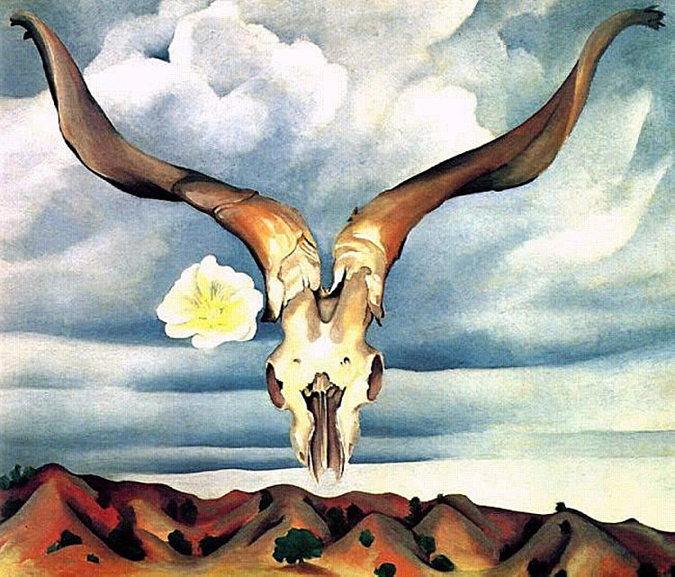 公羊头，白霍利霍克山 Ram's Head, White Hollyhock-Hills (1935)，乔治亚·奥基夫