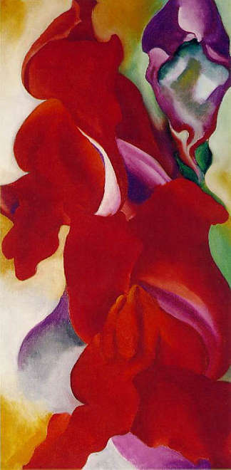 红金鱼草 Red Snapdragons (1923)，乔治亚·奥基夫