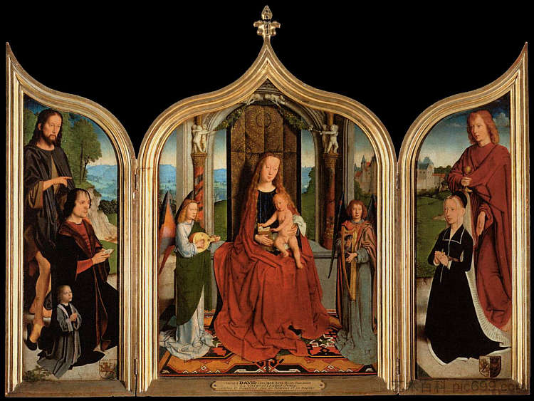 塞达诺家族的三联画 Triptych of the Sedano Family (c.1495 - c.1498)，杰勒德·大卫