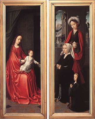 扬·德·特伦佩斯的三联画（机翼后部） Triptych of Jan Des Trompes (rear of wings) (1505)，杰勒德·大卫