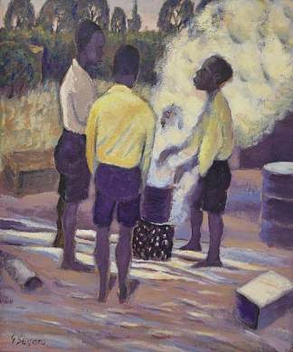 火盆周围的男孩，伊斯特伍德 BOYS AROUND A BRAZIER, EASTWOOD (1945)，杰拉德·塞科托