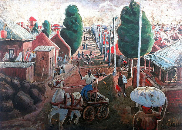 马和马车。索菲亚镇 Horse and Cart. Sophiatown (1940)，杰拉德·塞科托