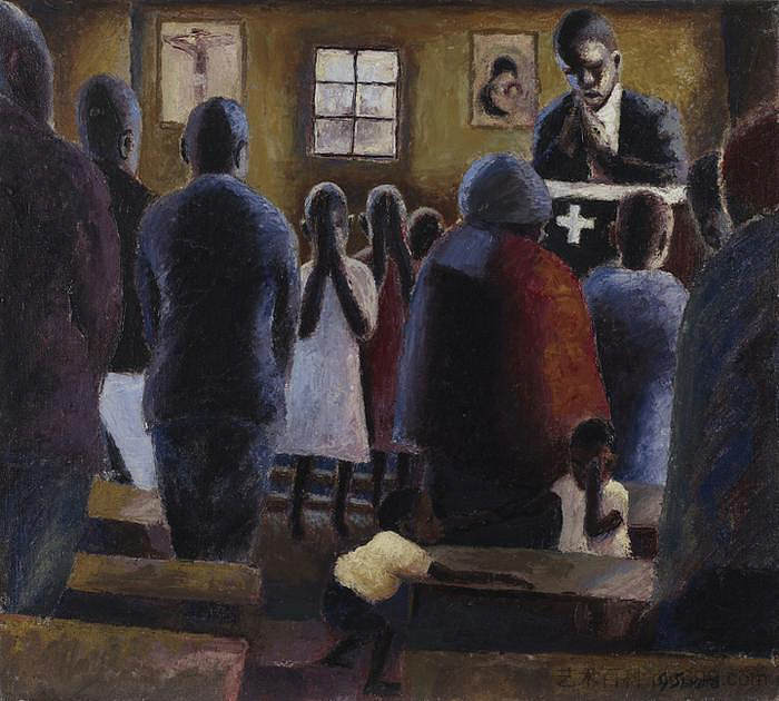 在教堂祈祷 Prayer in Church (c.1947)，杰拉德·塞科托