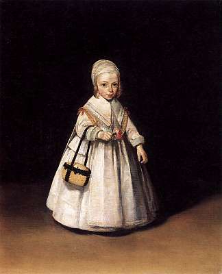 海伦娜·范德沙尔克小时候 Helena van der Schalcke as a Child (c.1648)，杰拉德·特·博尔奇