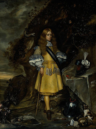 摩西·特·博尔奇纪念肖像 Memorial Portrait of Moses ter Borch (c.1668)，杰拉德·特·博尔奇