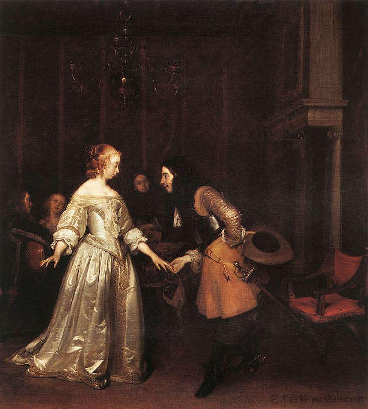 跳舞的情侣 The Dancing Couple (1660)，杰拉德·特·博尔奇
