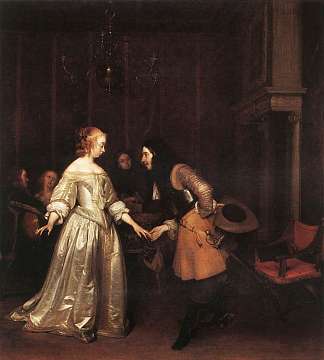 跳舞的情侣 The Dancing Couple (1660)，杰拉德·特·博尔奇