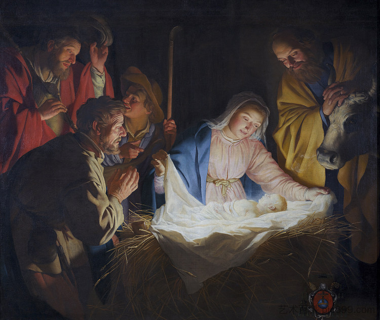 牧羊人的崇拜 Adoration of the shepherds (1622)，杰拉德·范·洪托斯特