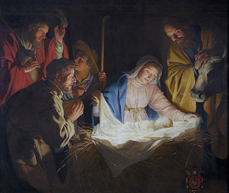 牧羊人的崇拜 Adoration of the shepherds (1622)，杰拉德·范·洪托斯特