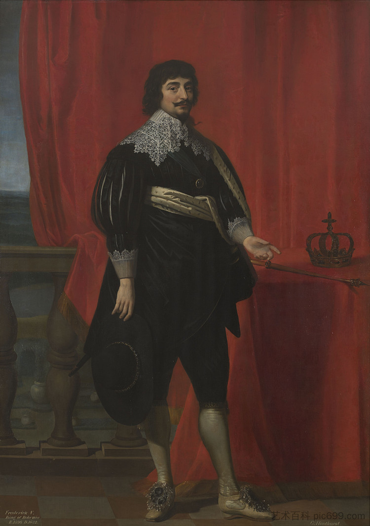 波希米亚国王腓特烈五世的肖像 Portrait of Frederick V, King of Bohemia (c.1631)，杰拉德·范·洪托斯特