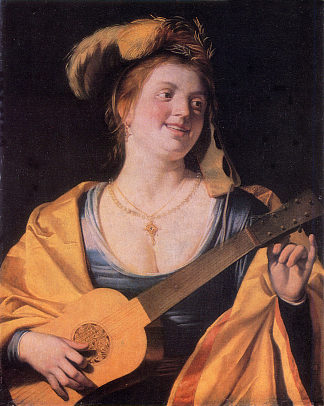 带吉他的女人 Woman with Guitar (1631)，杰拉德·范·洪托斯特