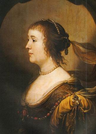 索尔姆斯-布朗费尔斯的阿玛利亚肖像 Portrait of Portrait of Amalia of Solms-Braunfels (c.1635)，杰拉德·范·洪托斯特