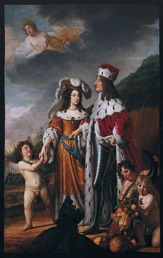 路易丝·亨丽埃特带领勃兰登堡选帝侯弗里德里希·威廉去见她的父母 Louise Henriette Leads Friedrich Wilhelm, Elector of Brandenburg, to Her Parents (1649)，杰拉德·范·洪托斯特