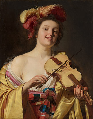 小提琴演奏家 The Violin Player (1626)，杰拉德·范·洪托斯特