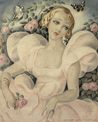 一个年轻的金发女人的肖像 Portrait of a Young Blond Woman (1933)，格尔达·魏格纳