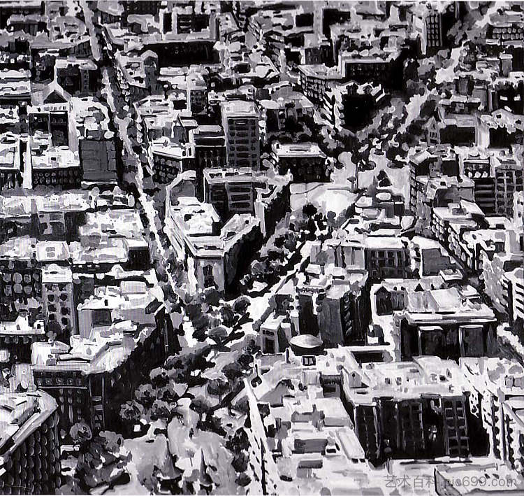 马德里城市景观酒店 Townscape Madrid (1968)，葛哈·李希特