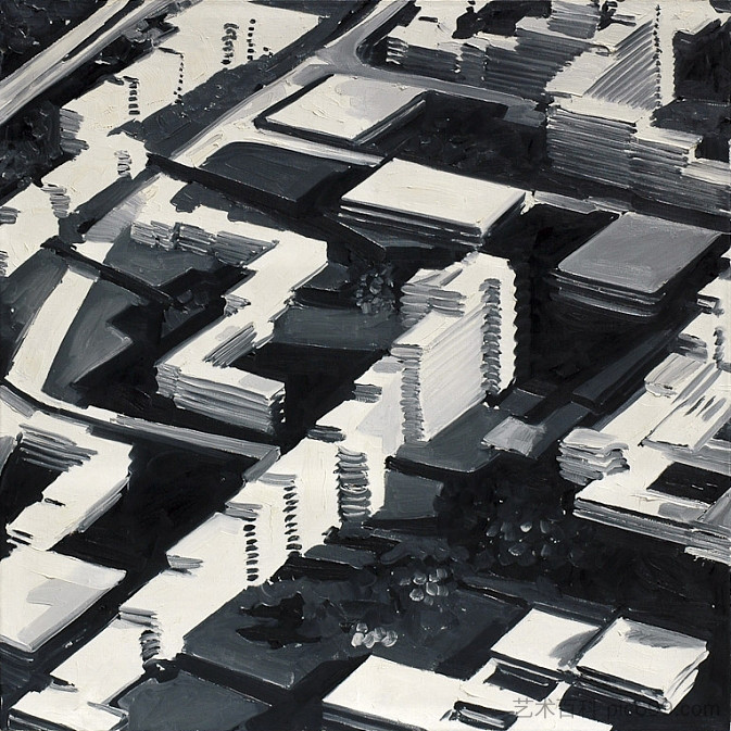 萨镇景观 Townscape Sa (1969)，葛哈·李希特