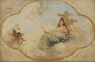 壁画研究 Study for fresco (c.1865)，杰罗姆·因杜诺