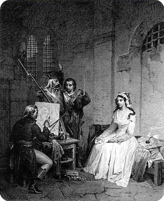 夏洛特·科黛等待处决 Charlotte Corday awaiting execution (1854)，杰罗姆·因杜诺