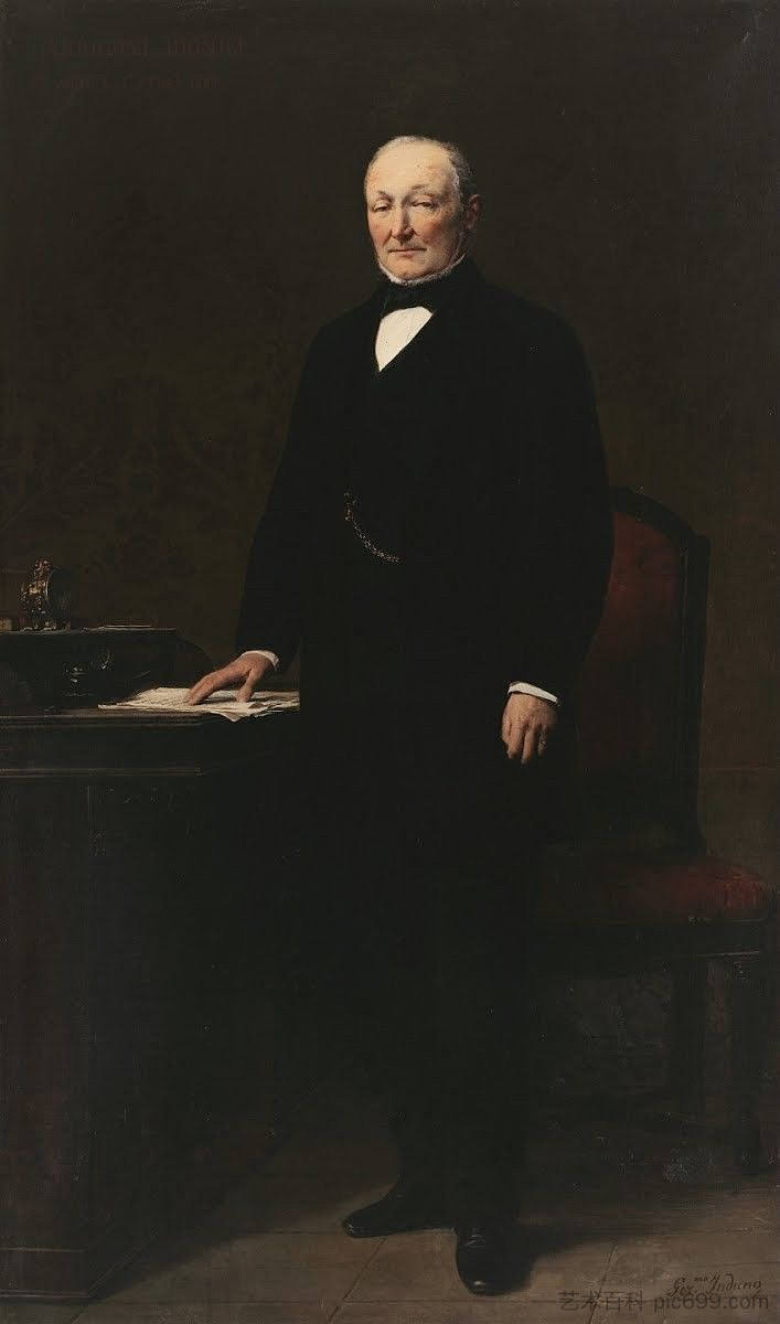 迪奥尼吉·阿里戈尼的肖像 Portrait of Dionigi Arrigoni (1867; Milan,Italy  )，杰罗姆·因杜诺