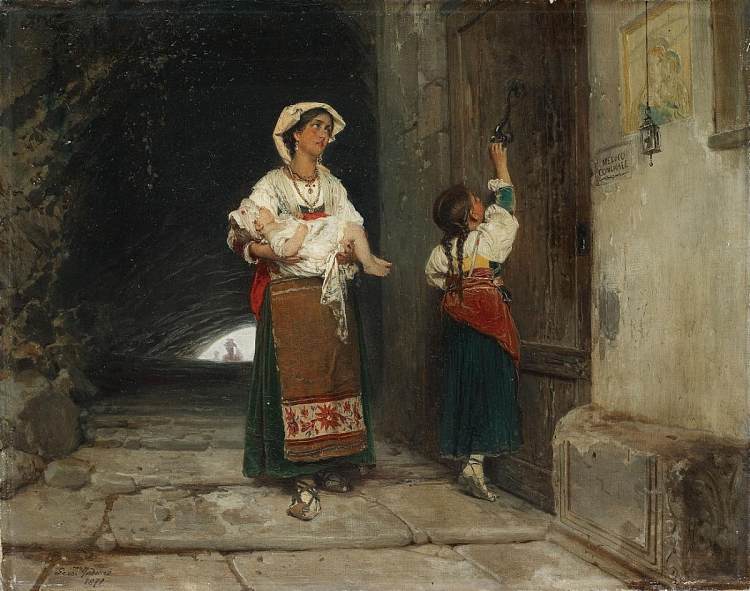 绝望的母亲 The desperate mother (1871)，杰罗姆·因杜诺