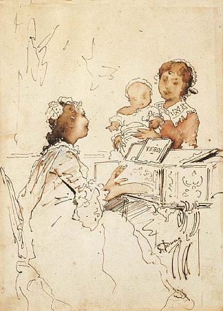 母性的喜悦 Maternal joys (c.1876)，杰罗姆·因杜诺