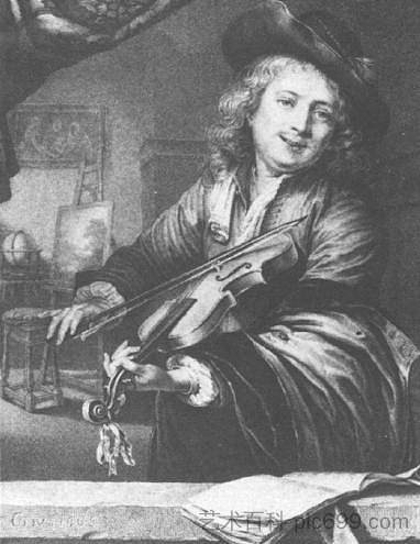 小提琴演奏家 Violin player (1667)，格利特窦