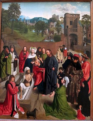 拉撒路的复活 Resurrection of Lazarus (c.1480)，吉尔特根飞往圣约翰