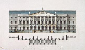 圣彼得堡斯莫尔尼研究所设计（立面） Design for the Smolny Institute in St Petersburg (façade) (c.1806; Russian Federation                     )，贾科莫·奎朗