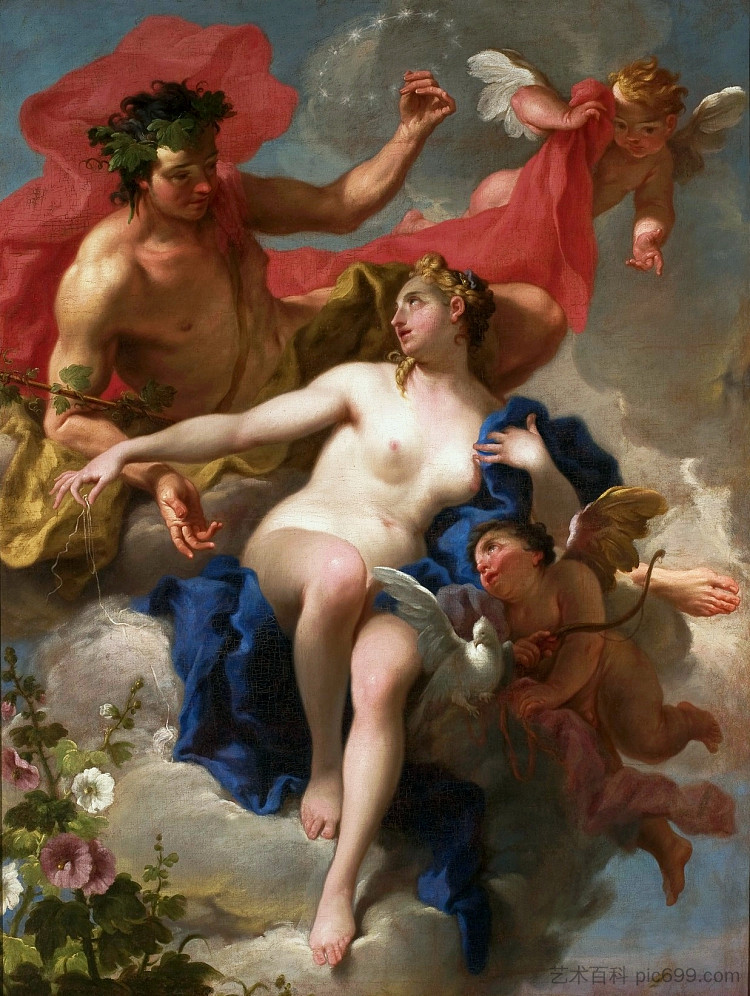 巴克斯和阿里阿德涅 Bacchus and Ariadne (c.1720)，詹巴蒂斯塔·皮托尼