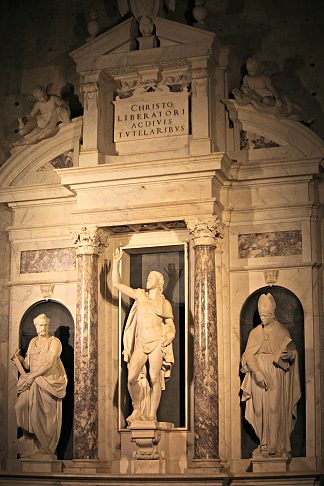 彼得罗和保利诺·德尔·詹博洛尼亚，1577-79 年 Cristo Risorto E I Ss. Pietro E Paolino Del Giambologna, 1577-79 (1579)，詹博洛尼亚占位符图像
