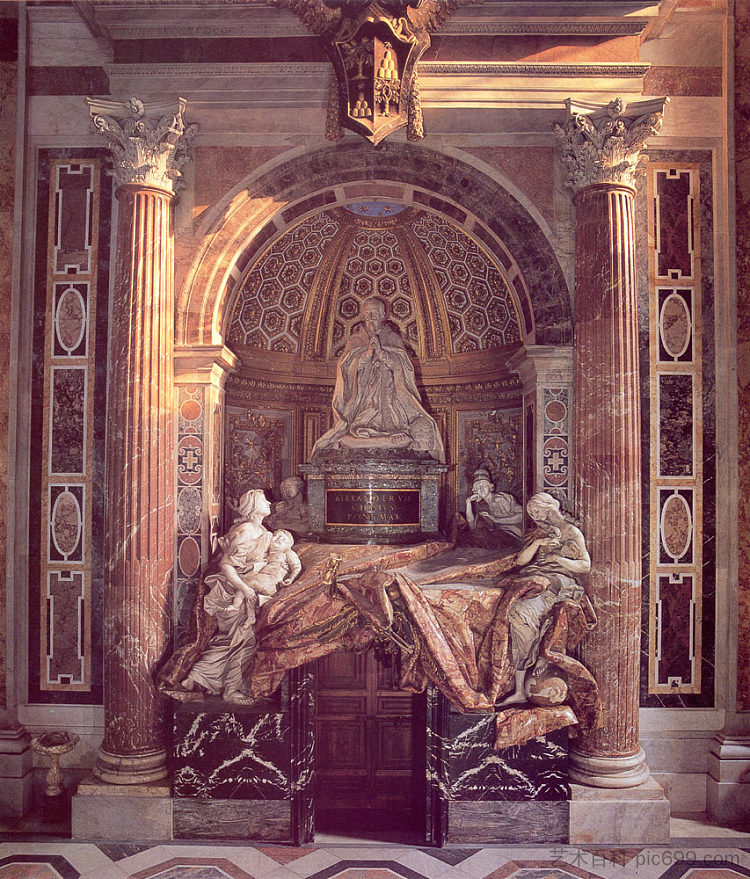 教皇亚历山大七世墓 Tomb of Pope Alexander VII (1671 - 1678)，吉安·洛伦佐·贝尔尼尼