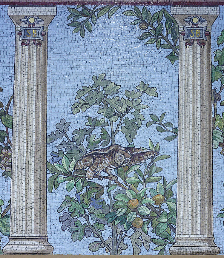 马赛克 - 巴黎圣巴尔贝图书馆的餐厅房间 Mosaic - Dining hall room of the Sainte-Barbe library, Paris，詹多梅尼科·法奇纳