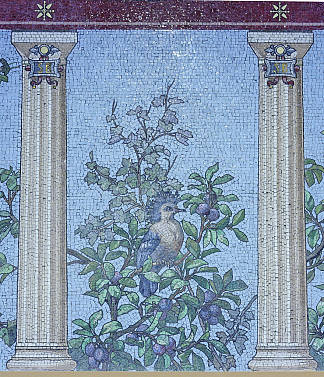 马赛克 – 巴黎圣巴尔贝图书馆的餐厅房间 Mosaic – Dining hall room of the Sainte-Barbe library, Paris，詹多梅尼科·法奇纳