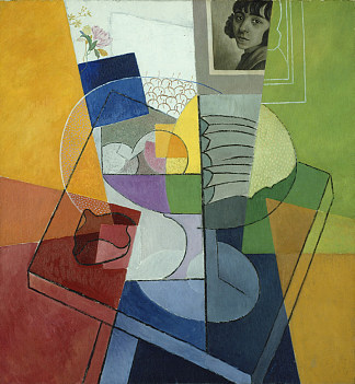 静物画。颜色的离心膨胀。 Still Life. Centrifugal Expansion of Colors. (1916)，吉诺·塞韦里