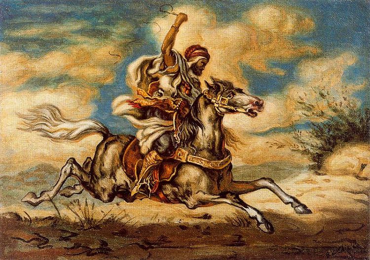 马背上的阿拉伯人 Arab on horseback (1935)，乔治·德·基里科