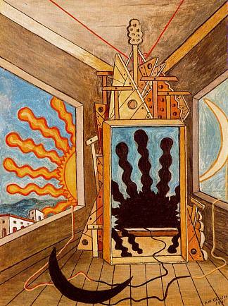 形而上学的室内与死亡的太阳 Metaphysical Interior with sun which dies (1971; Rome,Italy                     )，乔治·德·基里科