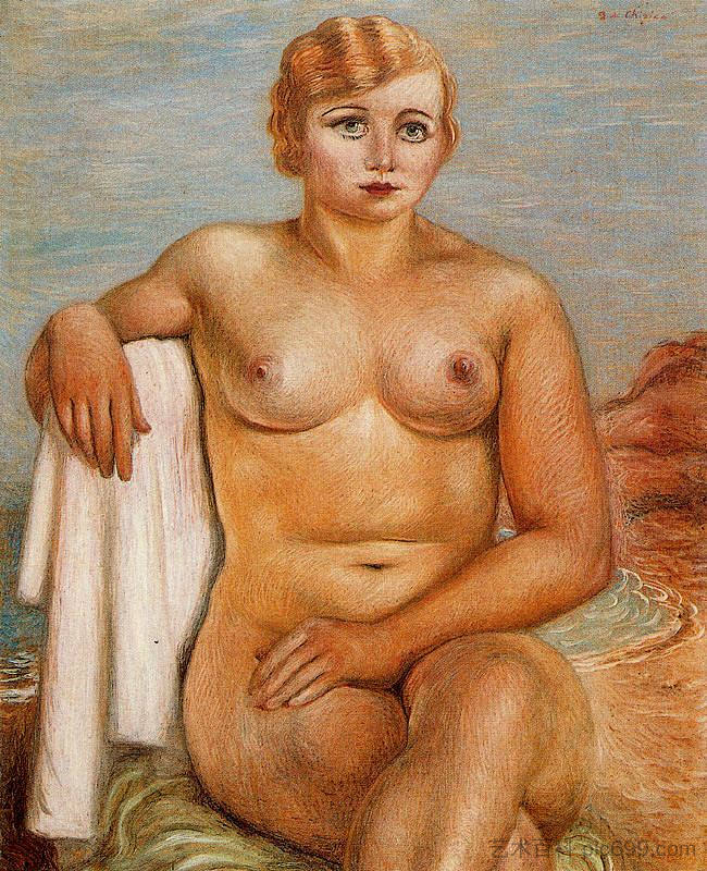 裸体女人 Nude Woman (1922; Rome,Italy  )，乔治·德·基里科