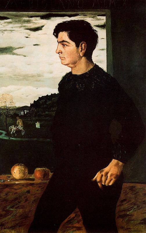 艺术家的兄弟安德里亚的肖像 Portrait of Andrea, brother of the artist (1910; Florence,Italy  )，乔治·德·基里科