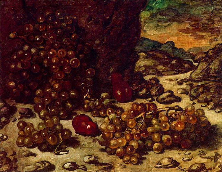 静物与岩石景观 Still Life with rocky landscape (1942; Rome,Italy  )，乔治·德·基里科