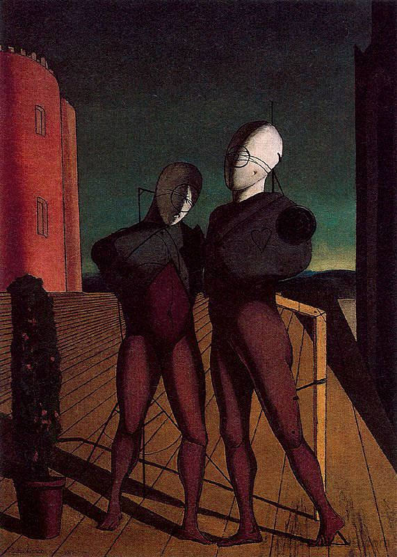 二人组（红塔的模型） The duo (The models of the red tower) (1915; Paris,France  )，乔治·德·基里科