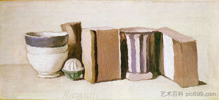 静物（杯子和盒子） Still Life (Cups and Boxes) (1951)，乔治·莫兰迪